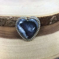 Heart Dendritic Opal Size 6.5 Sterling Silver