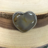 Heart Montana Agate Size 6.5 Sterling Silver