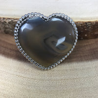 Heart Montana Agate Size 8 Sterling Silver
