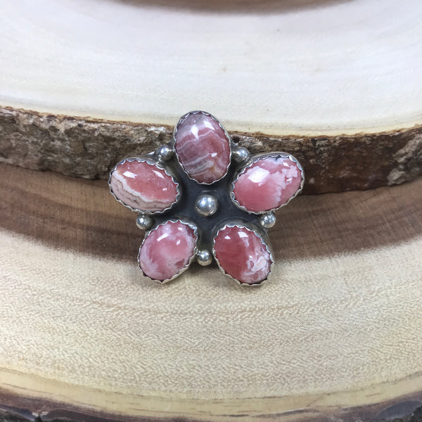 Star Rodochrosite Size 8.75 Sterling Silver