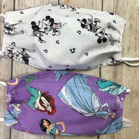 Disney Fabric Reversible Handmade 100% Cotton Double Layered Face Cover