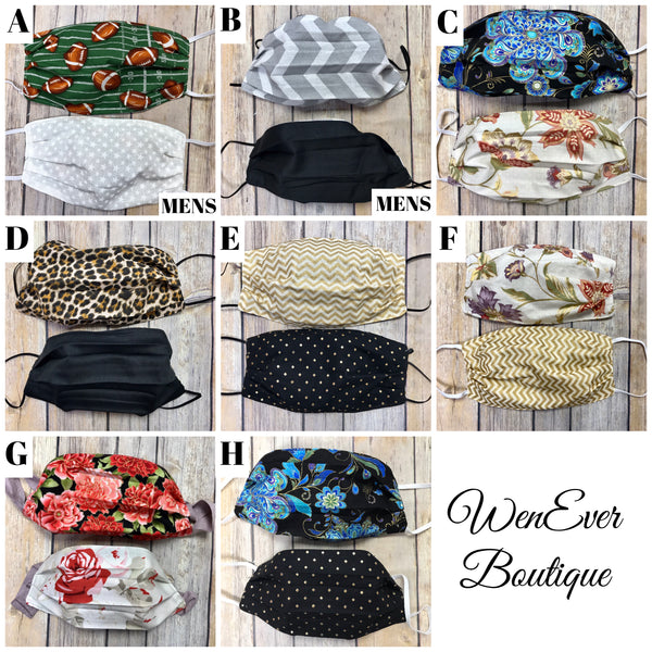NEW Reversible Handmade 100% Cotton Double Layered Face Cover