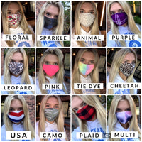 Fashion Cloth Face Covers - Double layer w/ pocket
