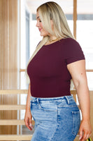 In My Element Short Sleeve Bodysuit in Cassis