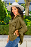In Your Thoughts Oversized Dolman Sleeve Top In Olive