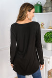 It's Your Move V Neck Long Sleeve Top In Black
