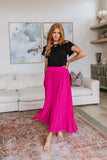 Just Too Hot Midi Skirt in Hot Pink