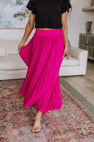 Just Too Hot Midi Skirt in Hot Pink