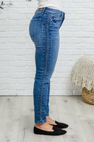 Karina Relaxed Fit Braided Side Seam Detail Jeans