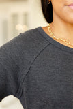 Kathleen Waffle Knit Top in Black
