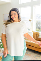 Kathleen Waffle Knit Top in Ivory