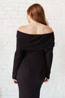 Kiah Sweater Dress in Black