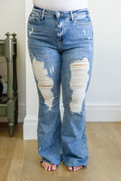 Kiana Heavy Destroy Flare Jeans