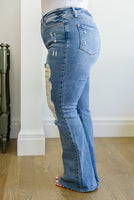 Kiana Heavy Destroy Flare Jeans