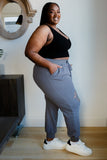 Kick Back Distressed Joggers in Heather Charcoal