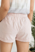 Lightweight and Linen Shorts in Baby Pink