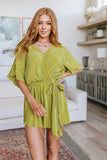 Lovely Life Plisse Romper in Green