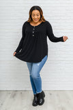 Long Sleeve Henley In Black
