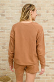 Long Sleeve Sweatshirt Top & Shorts Set In Camel