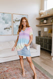 Stephanie Raw Hem Denim Skirt