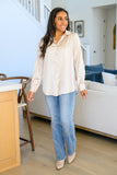 Loved For Years Satin Button Up In Beige