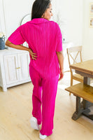 Low Key Perfect Plisse Set in Hot Pink