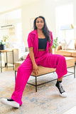 Low Key Perfect Plisse Set in Hot Pink