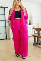 Low Key Perfect Plisse Set in Hot Pink