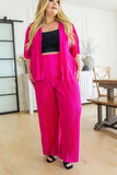 Low Key Perfect Plisse Set in Hot Pink