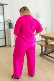 Low Key Perfect Plisse Set in Hot Pink