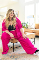 Low Key Perfect Plisse Set in Hot Pink