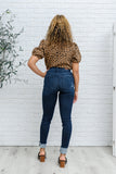 Maeve Mid-Rise Dark Wash Cuffed Skinny