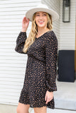 Make Your Happiness Long Sleeve Dress in Black