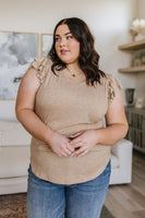 Maren V-Neck Ruffle Sleeve Top