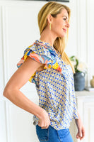 Merry Go Round Flutter Sleeve Top