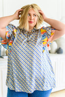 Merry Go Round Flutter Sleeve Top