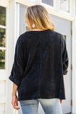 Midnight Hour Solid Chenille Knit Top In Black