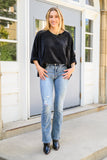 Midnight Hour Solid Chenille Knit Top In Black