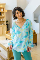 Modern Art V-Neck Blouse