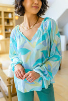 Modern Art V-Neck Blouse
