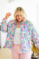 Never a Wall Flower Floral Corduroy Jacket