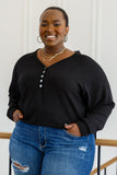 Nothing Better Rib Knit Pullover Top In Black