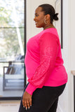 One Wild Night Sequin Sleeves Top In Fuchsia