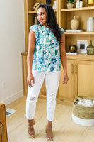 Possibly Maybe Floral Mock Neck Blouse