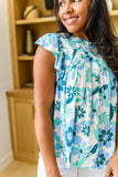 Possibly Maybe Floral Mock Neck Blouse