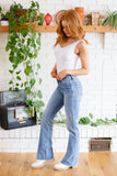 Sabrina Raw Hem Bootcut Jeans