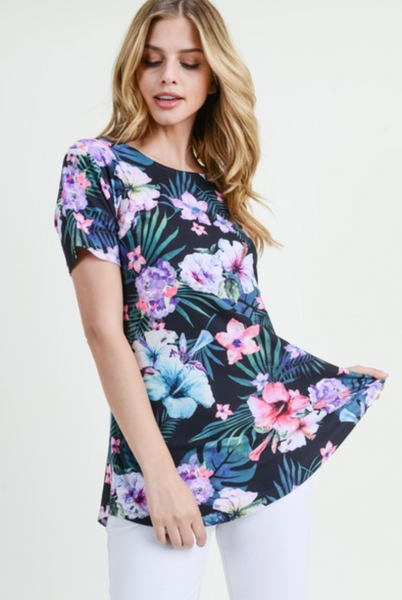 Yelete Black Floral Top