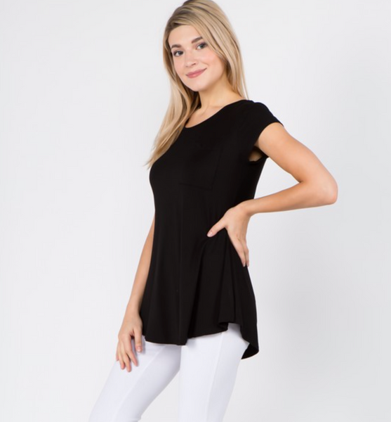 Yelete Keyhole Short Sleeve Top