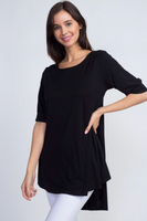 Yelete Women's Criss Cross Back Hi-Low Scoop Hem Top