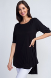 Yelete Women's Criss Cross Back Hi-Low Scoop Hem Top